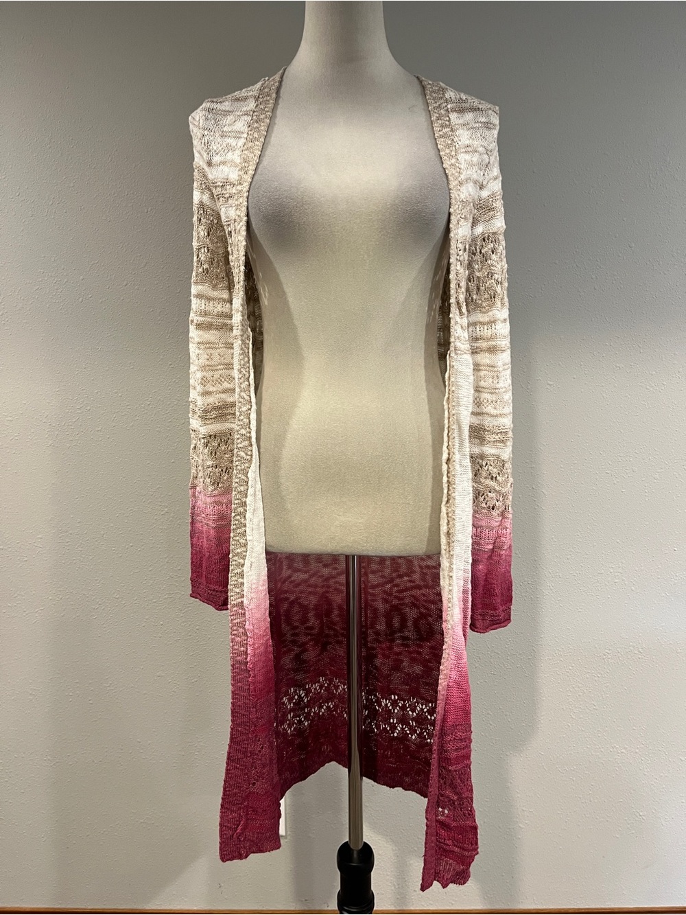 Maurices Open-Front Ombre Knit Cardigan Sweater size small
